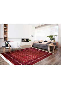 Red Afghan Tribal Medallion Rug