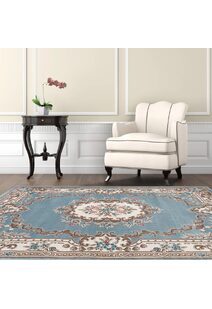 Abbie Blue Aubusson Floral Rugs