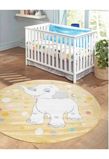 Candy Elephant Kids Round Rug