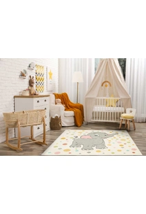 Candy Elephant Kids Square Rug
