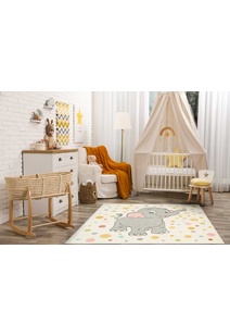 Candy Elephant Kids Square Rug