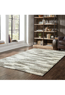 Ciro Beige Abstract Shaggy Rug