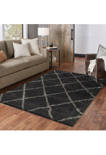 Ciro Black Moroccan Shaggy Rug