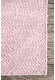 Dhurrie Pink Flatweave Wool Rug