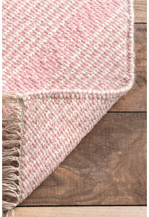 Dhurrie Pink Diamond Pattern Rug