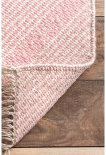Dhurrie Pink Diamond Pattern Rug