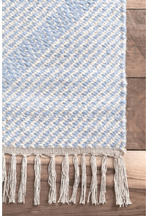 Dhurrie Blue Flatweave Wool Rug