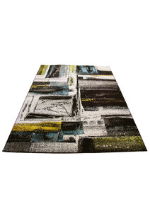 Ellen Black Modern Abstract Rug