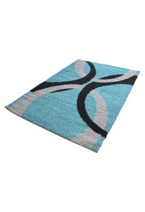 Moss Modern Turquoise Shag Rug
