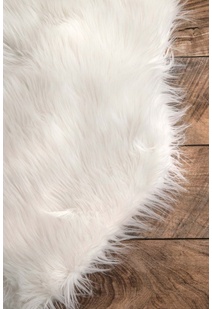 Fluffy White Fur Faux Sheepskin Rug
