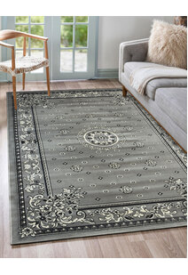 Gil Traditional Grey Medallion Rug