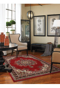 Gil Red Traditional Medallion Rug
