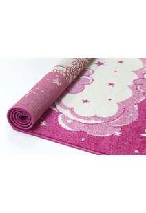 Hello Pink Castle Cloud Kids Rug 