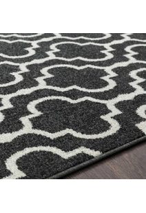 Jack Trellis Pattern Black Rug