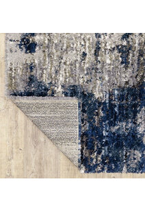 Kupa Blue Abstract Shaggy Rug