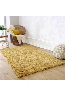 Lara Plain Yellow Shaggy Rug