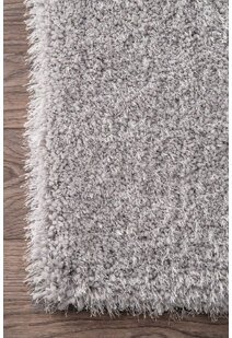 Liam Thick Plain Shaggy Silver Rug