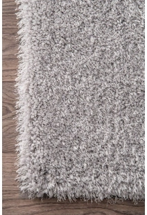 Liam Thick Plain Shaggy Silver Rug
