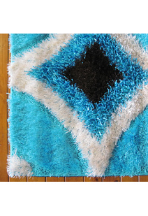 Logan Modern Teal Shaggy Rug