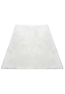 Luxe Plain Ivory Shaggy Rug