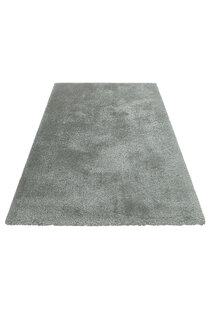 Luxe Plain Silver Shaggy Rug