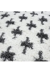 Larry Beige Moroccan Shaggy Rug