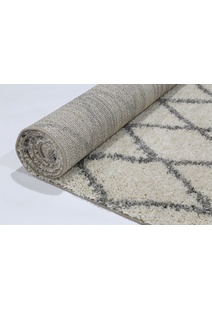 Lusso Cream Moroccan Shaggy Rug