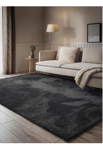 Mojito Plain Black Shaggy Rug