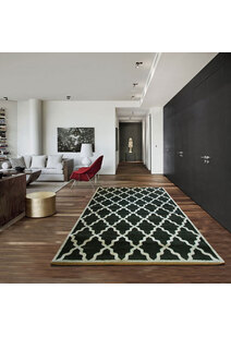 Messi Black Moroccan Trellis  Rug