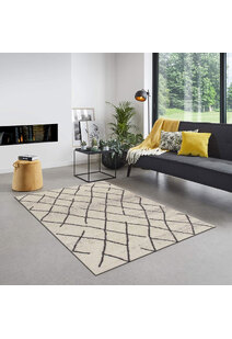 Nordic Beige Moroccan Trellis Rug