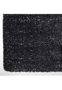 Posh Black Modern Plain Rug