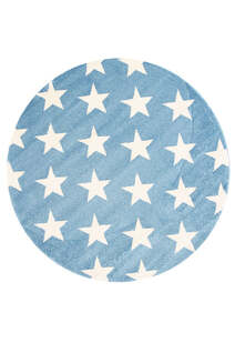 Petite Blue Modern Star Kids Rug