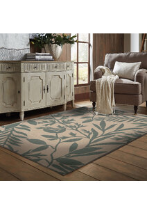 Pablo Leaf Pattern Flatweave Rug