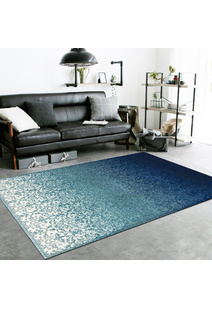 Roma Blue Transitional Floral Rug