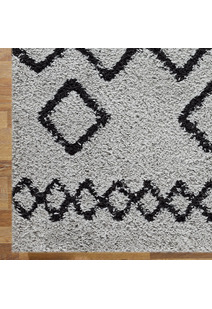 Salem Grey Moroccan Shaggy Rug