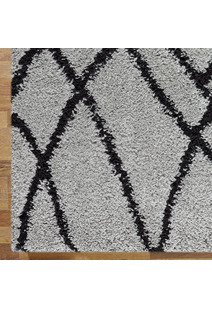 Salem Moroccan Grey Shaggy Rug