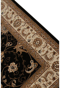Star Black Traditional Oriental Rug
