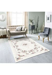Sadie White Traditional Floral Rug