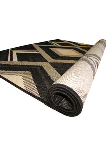 Storm Black Diamond Pattern Rug