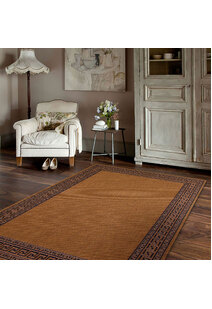 Storm Tan Greek Key Border Rug