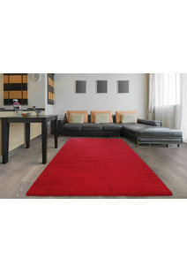 Soft Plain Red Thick Shaggy Rug