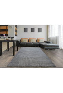 Soft Plain Dark Grey Shaggy Rug