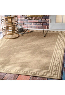Subi Tan Greek Key Flatweave Rug