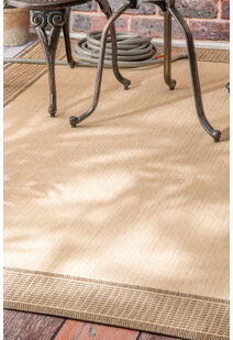 Subi Beige Border Flatweave Rug