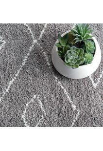 Symphony Moroccan Grey Shag Rug