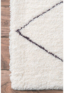 Symphony Beige Trellis Shag Rug