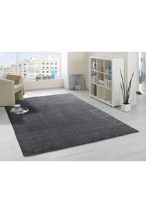 Silky Plain Grey Thick Shaggy Rug