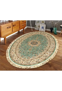 Tapis Blue Traditional Fringed Rug