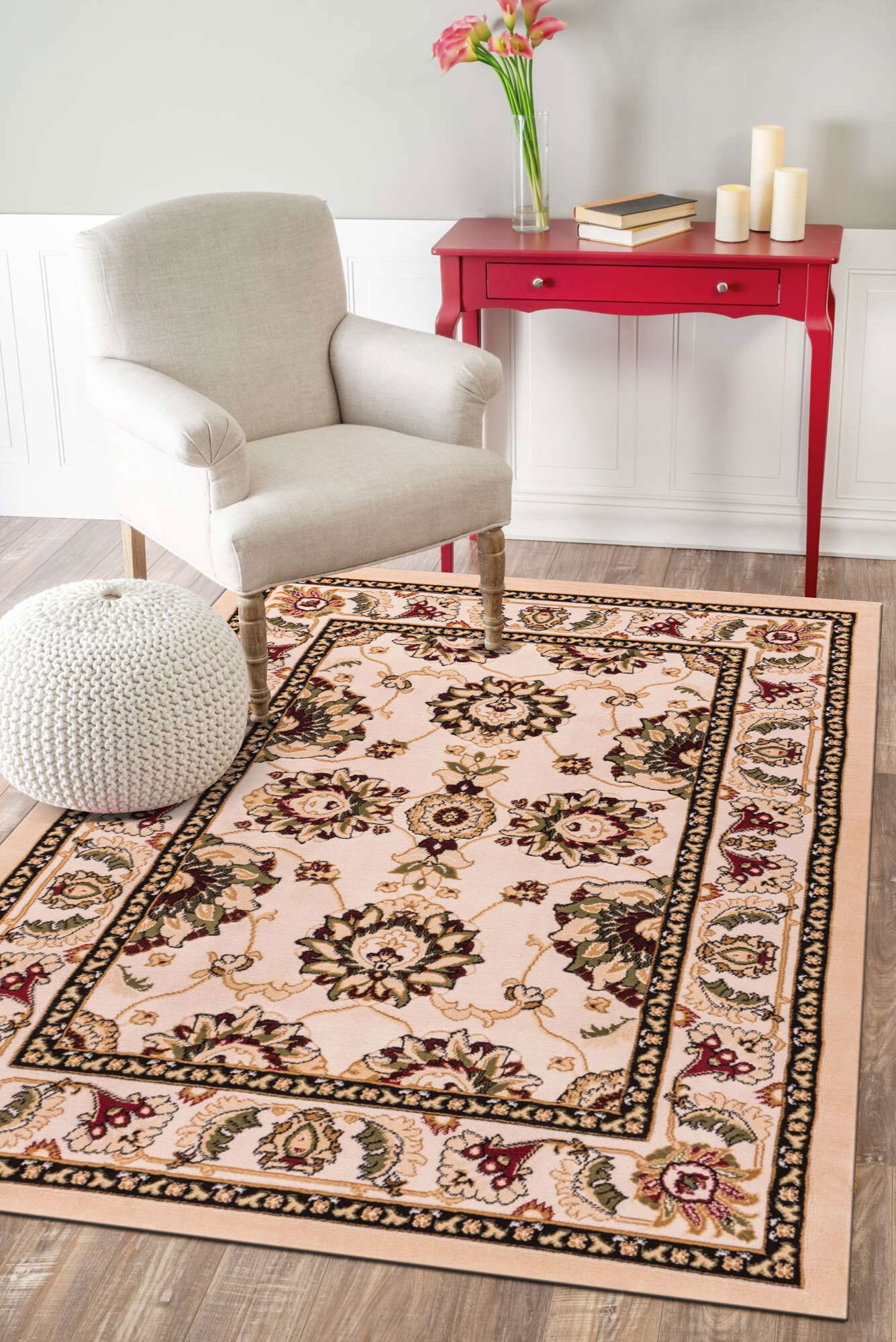 Large View Atlanta Traditional Classic Cream Rug