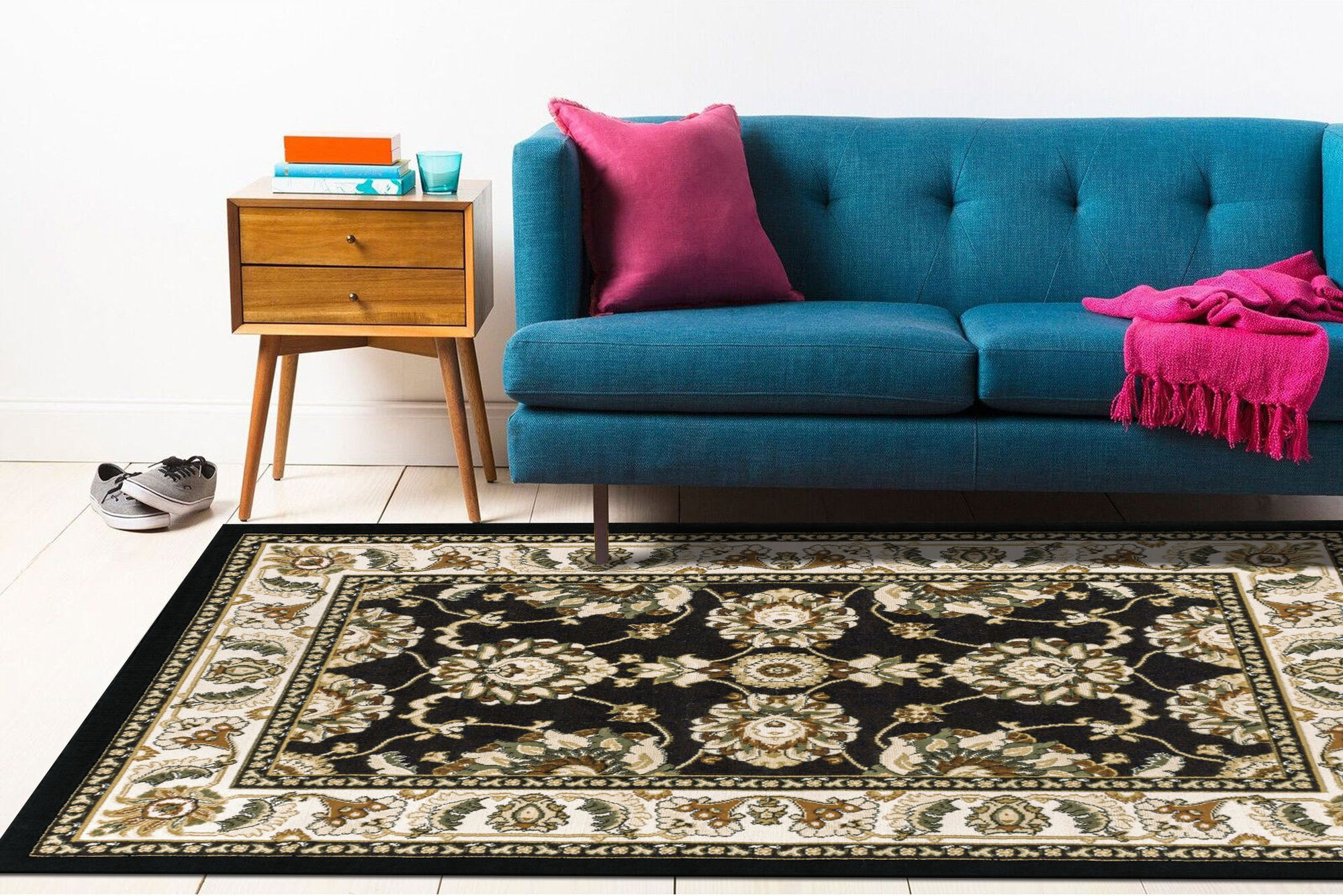 Large View Atlanta Traditional Classic Black Rug